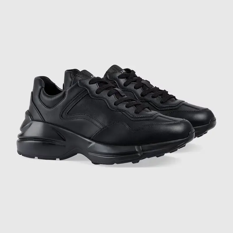 Alternative view of Giày Gucci Rhyton ‘Black Leather’ 721751-0G2R0-1000
