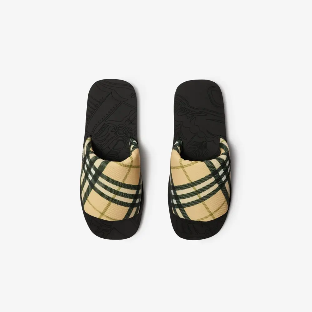 Dép Burberry Check Trek Slides ‘Grain’ 80994221 - Ảnh 3