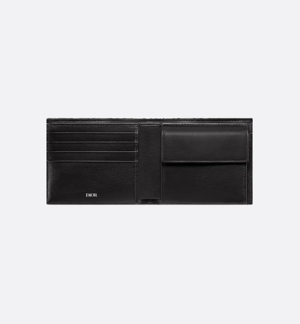 Ví Dior Compact Wallet 'Black' 2OBBC027YSE-H03E - Ảnh 4