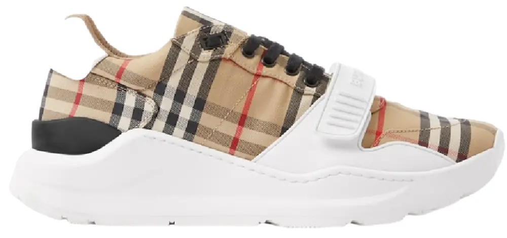 Giày Burberry Check Leather Sneakers ‘Archive Beige’ 80485771