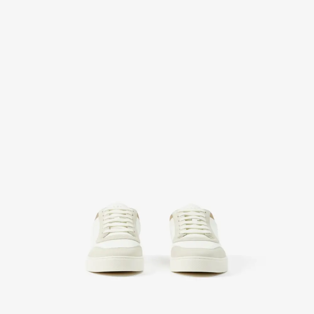 Giày Burberry Leather Check Sneakers ‘White Beige’ 80690891 - Ảnh 4