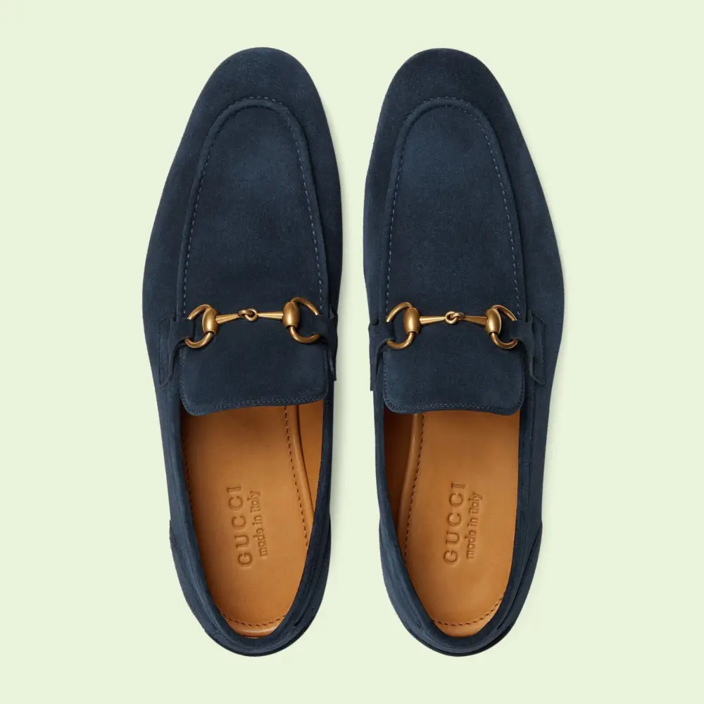 Giày Gucci Jordaan Loafer 'Blue Suede' 406994-CH000-4009 - Ảnh 4