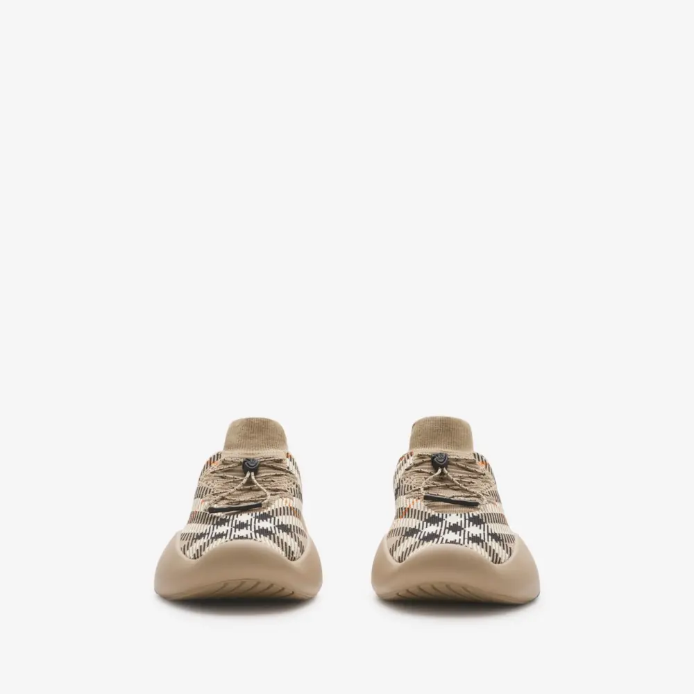 Giày Burberry Check Knit Neptune Sneakers ‘Sand’ 80993261 - Ảnh 5