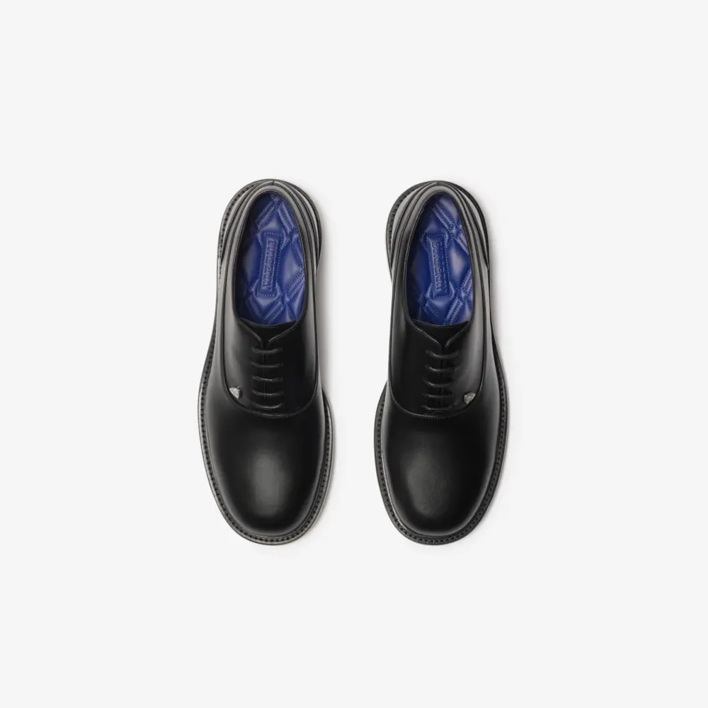 Giày Burberry Leather Cobble Oxford Shoes ‘Black’ 80975171 - Ảnh 4
