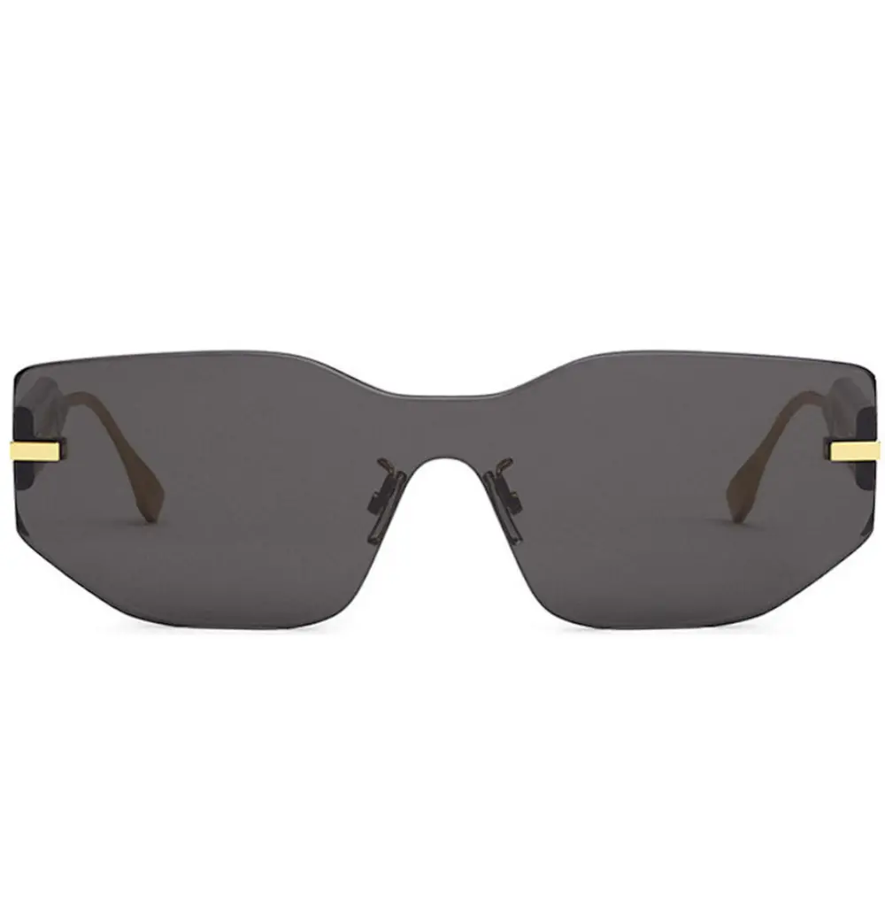Kính Fendi Oversized Logo Metal Shield Sunglasses 'Black' FE40066U-30A-00