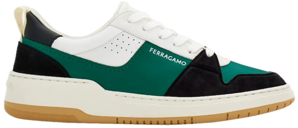 Giày Salvatore Ferragamo Suede Patch Skate ‘Black Green’ 022376-769706
