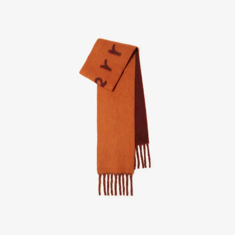Khăn Burberry Reversible Logo Alpaca Wool Blend Scarf 'Ginger' 80972151 - Ảnh 6
