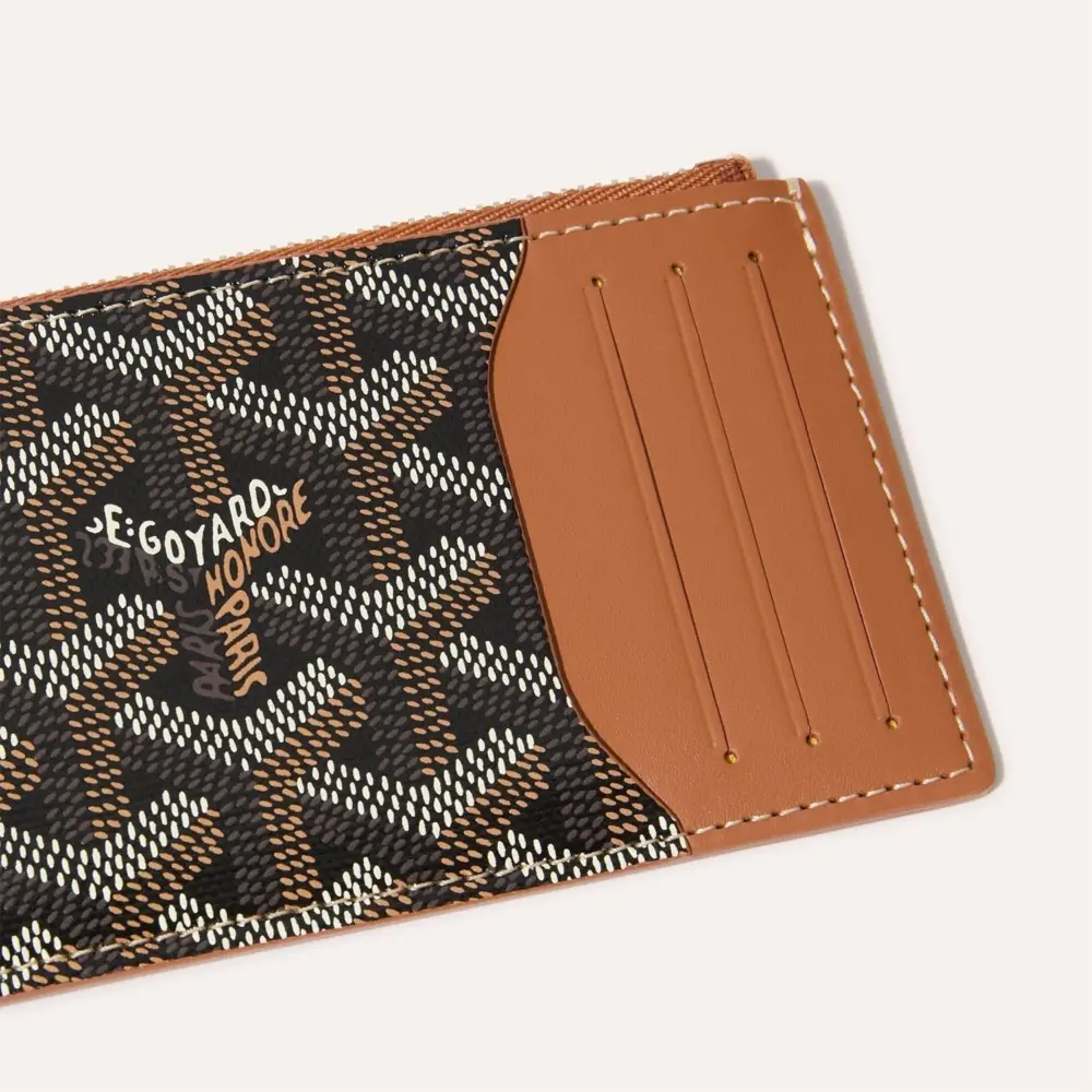 Alternative view of Ví Goyard Bourbon Zipped Card Holder ‘Black Tan’ BOURBOPMLTY01CL03P