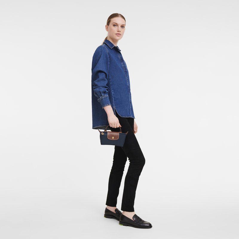 Alternative view of Túi Longchamp Le Pliage Original Pouch With Handle 'Navy' 34175089P68