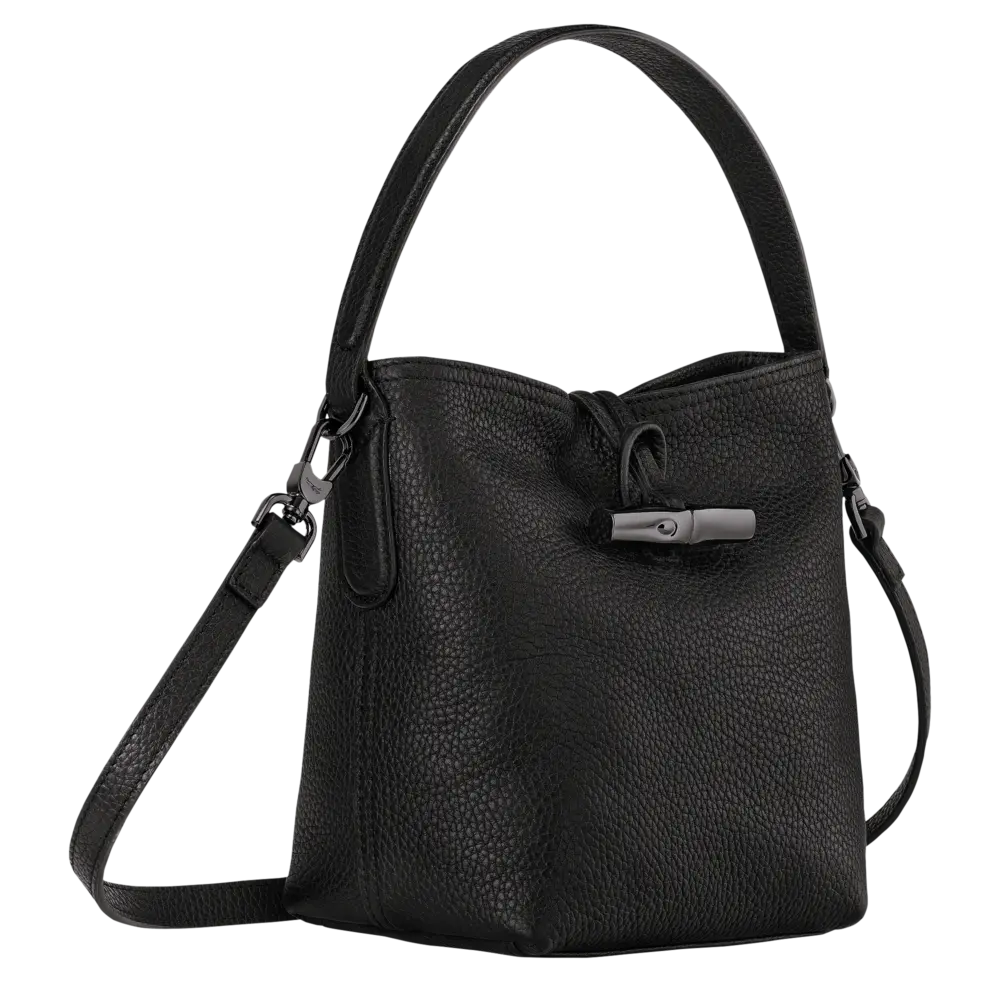 Túi Longchamp Le Roseau Essential Xs Bucket Bag 'Black' 10159968001 - Ảnh 3