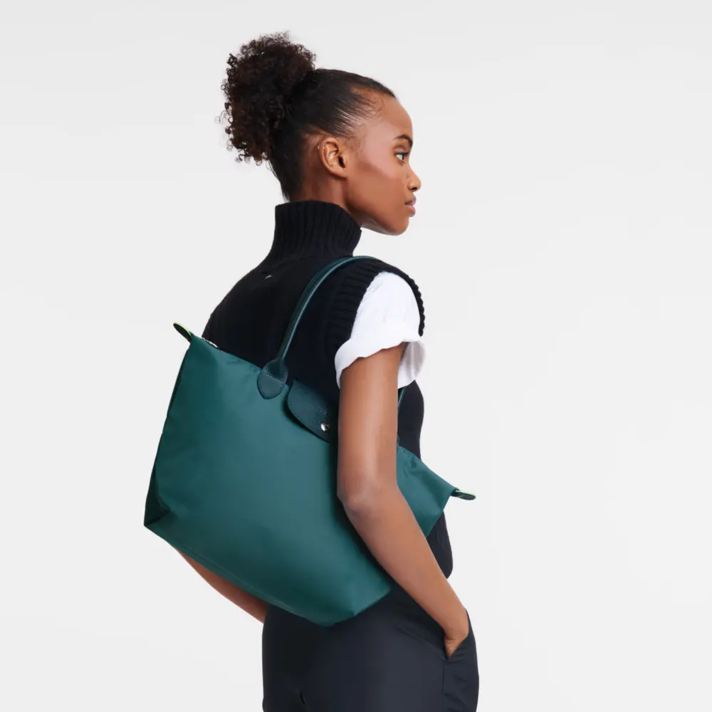 Alternative view of Túi Longchamp Le Pliage Green M Tote Bag 'Peacock' L2605919P89