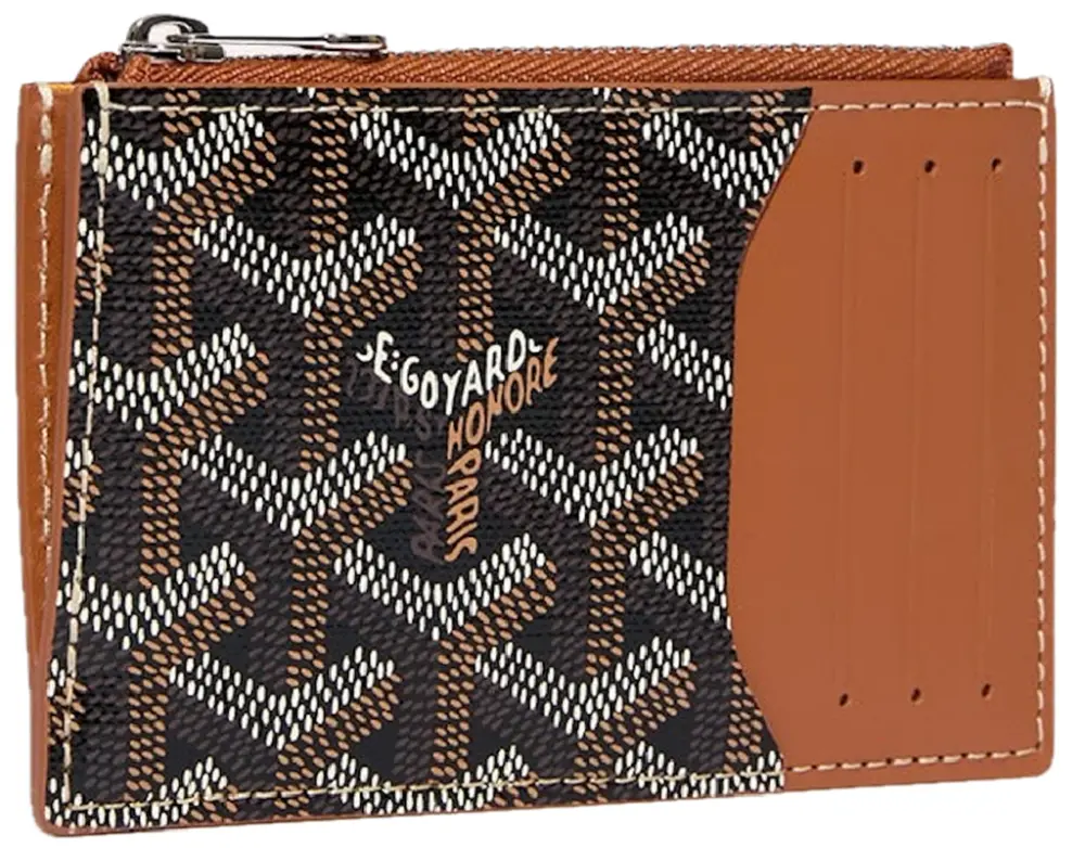 Ví Goyard Bourbon Zipped Card Holder ‘Black Tan’ BOURBOPMLTY01CL03P
