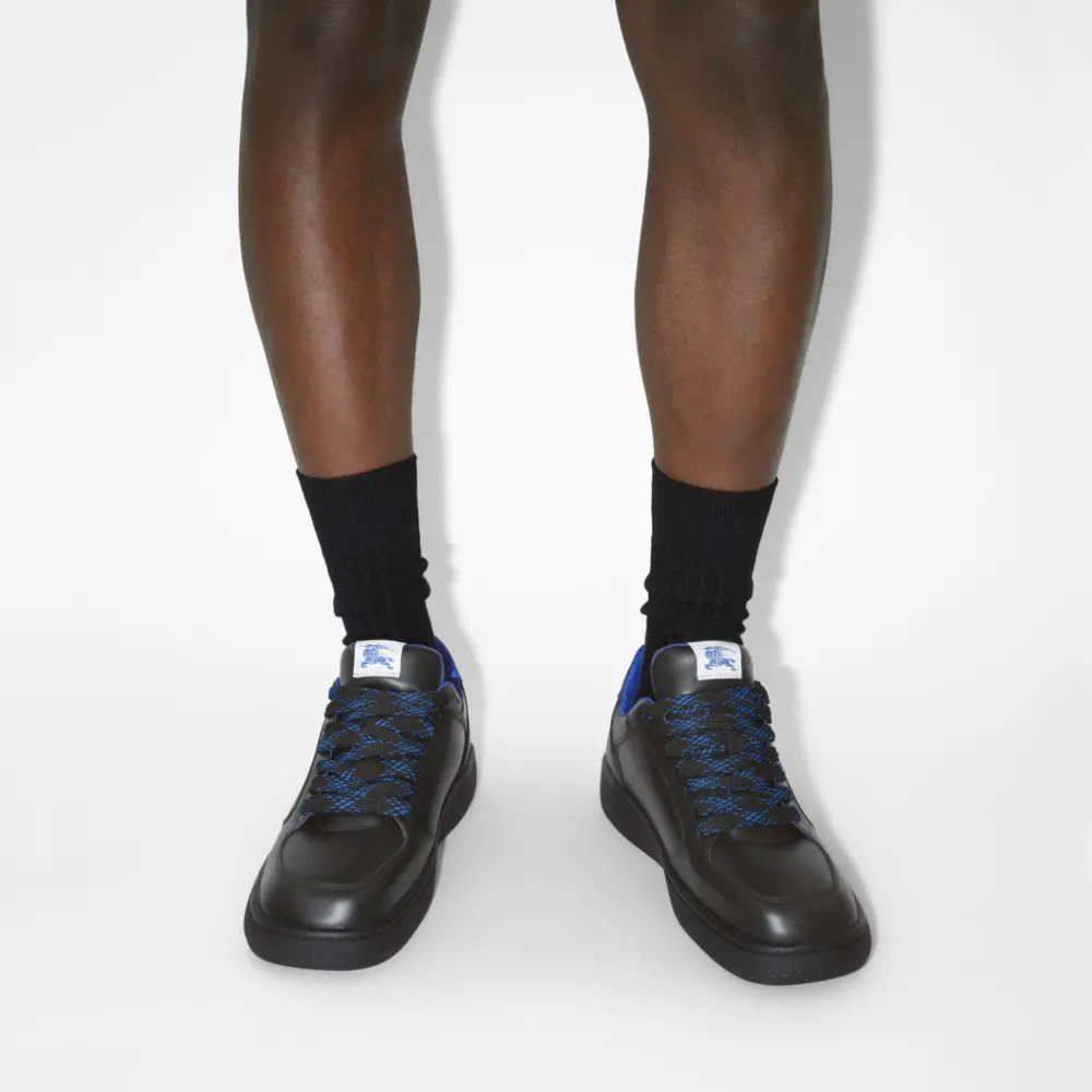 Giày Burberry Leather Stock Sneakers ‘Black’ 80956921 - Ảnh 3