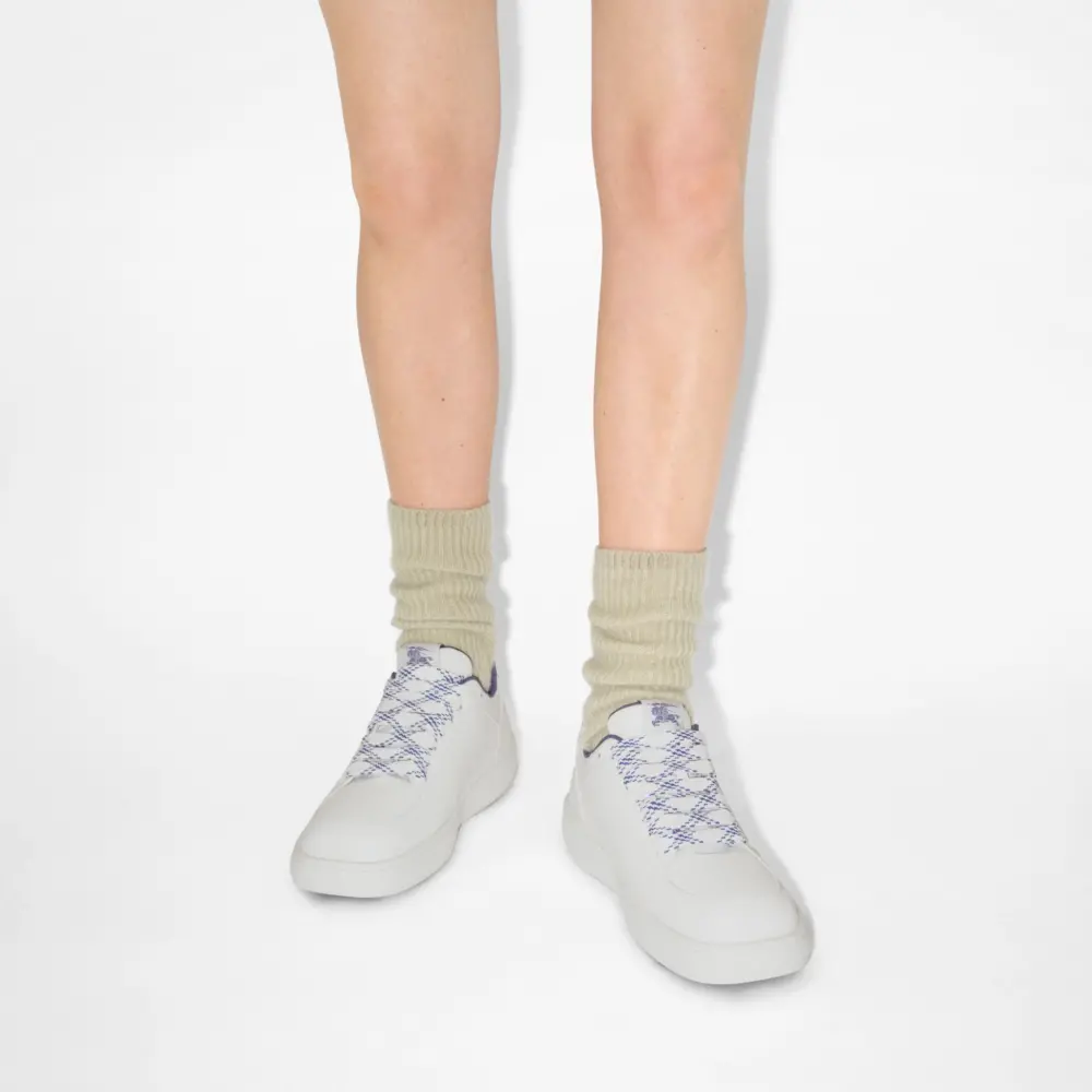 Alternative view of Giày Burberry Leather Stock Sneakers ‘White’ 80956981