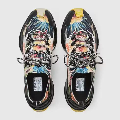 Giày Gucci Run Floral Sneaker ‘Mutil Black’ 698547-UZJ10-8560 - Ảnh 3