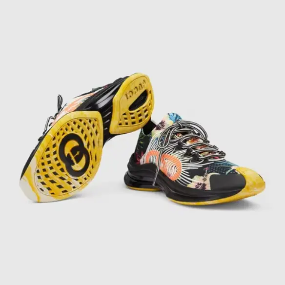 Giày Gucci Run Floral Sneaker ‘Mutil Black’ 698547-UZJ10-8560 - Ảnh 5