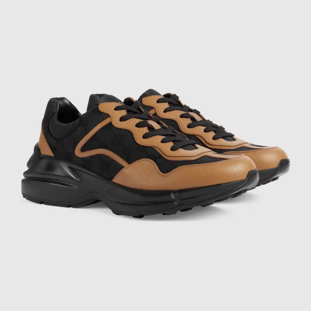Alternative view of Giày Gucci Men’s Rhyton Sneaker ‘Black Canvas’ 725932-FAA1P-1155