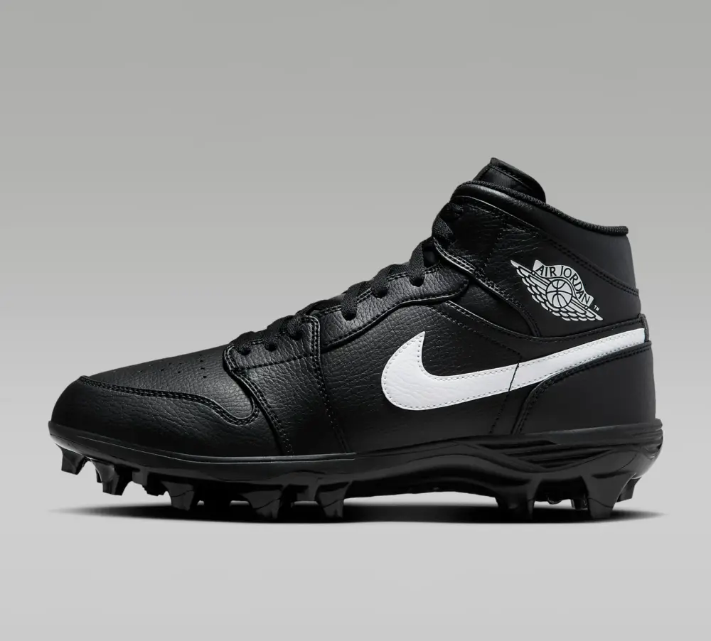 Alternative view of Giày Nike Air Jordan 1 Mid TD Cleat ‘Black White’ FJ6805-001