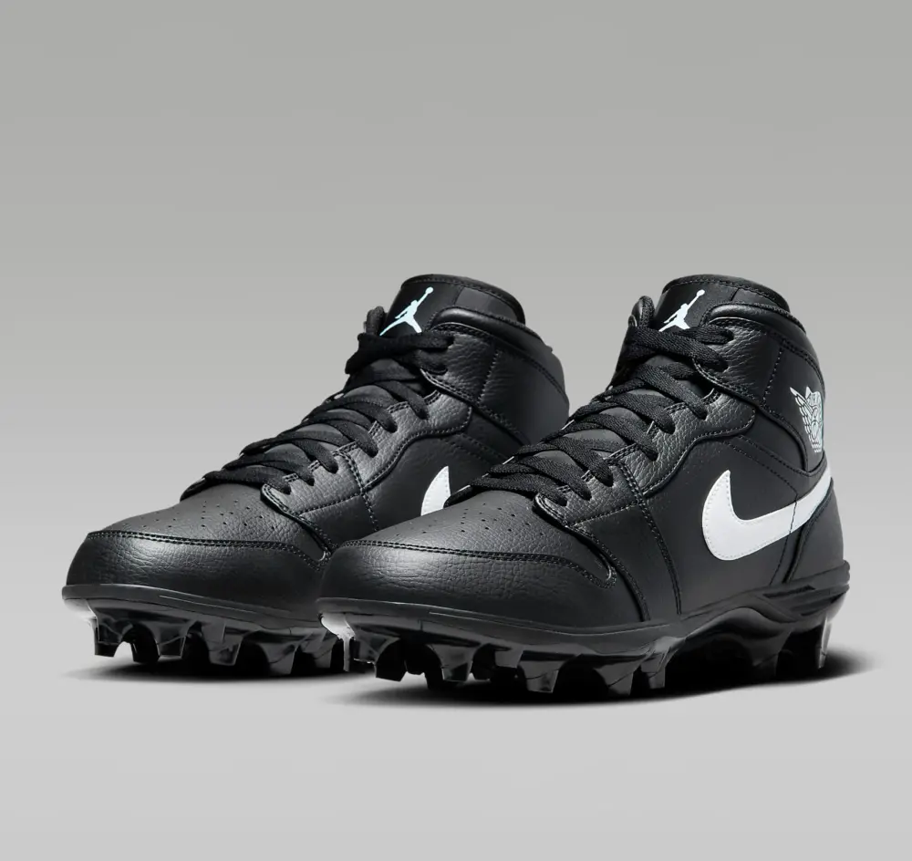 Giày Nike Air Jordan 1 Mid TD Cleat ‘Black White’ FJ6805-001 - Ảnh 5