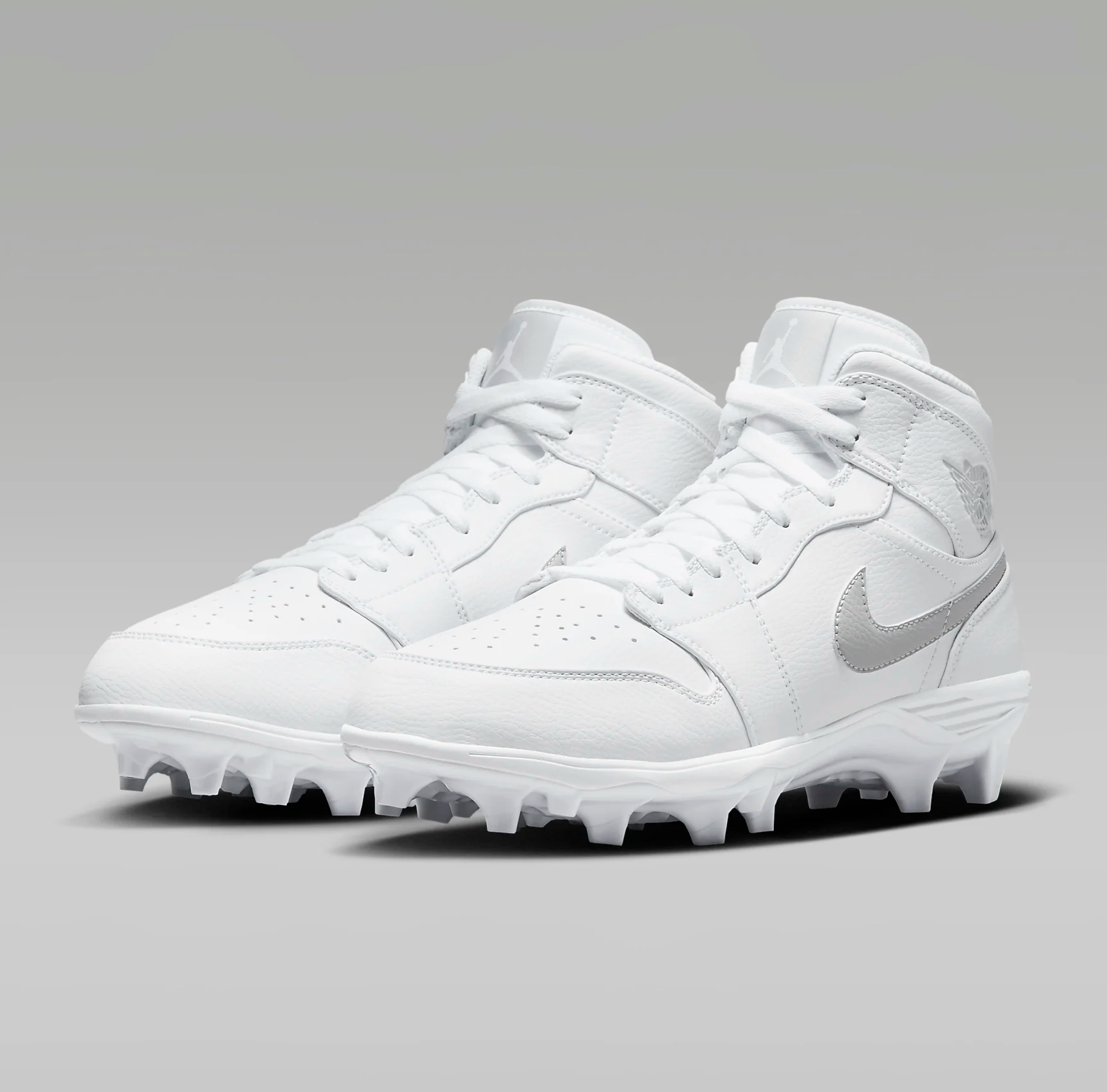 Giày Nike Air Jordan 1 Mid TD Cleat ‘White Grey Fog’ FJ6805-101 - Ảnh 5