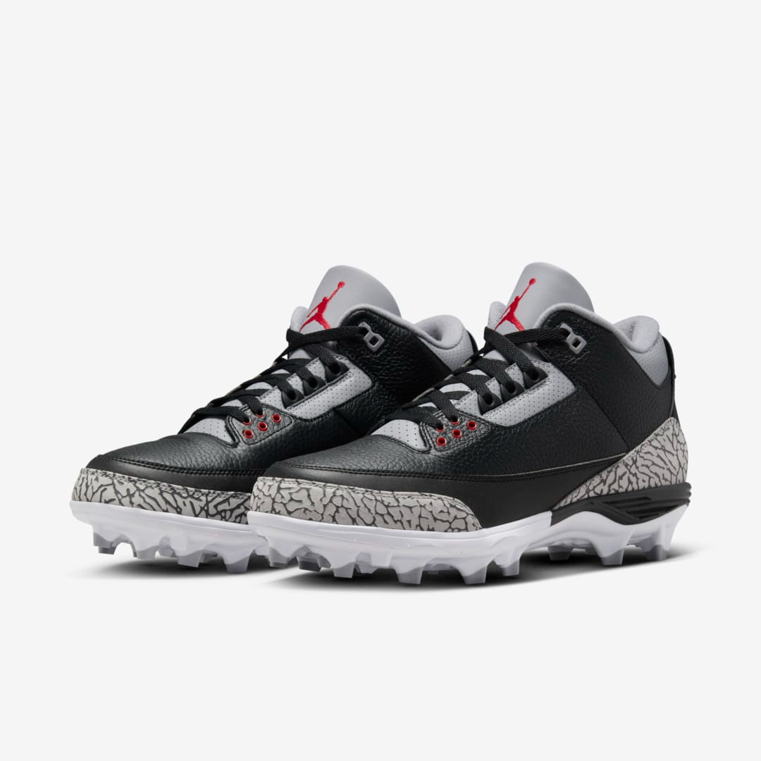Giày Nike Air Jordan 3 Retro TD Cleat ‘Black Cement’ FZ8626-001 - Ảnh 3