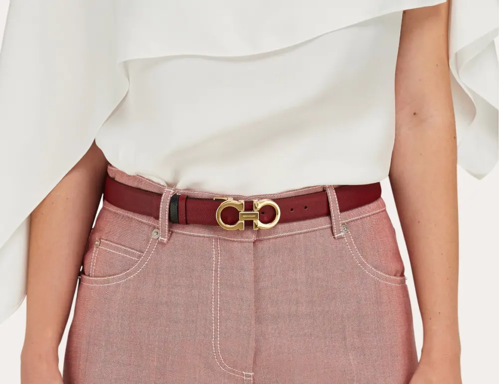 Alternative view of Thắt Lưng Salvatore Ferragamo Adjustable Reversible Gancini Belt ‘Burgundy’ 23A565-780393