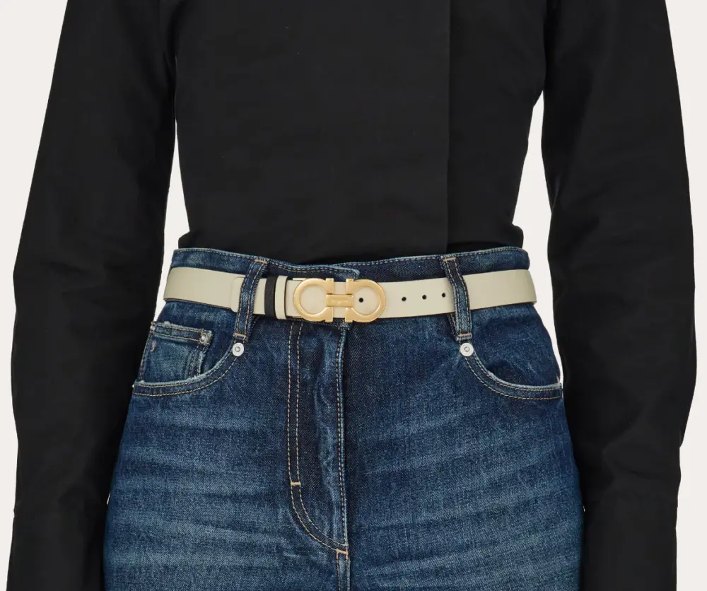 Alternative view of Thắt Lưng Salvatore Ferragamo Reversible Adjustable Gancini Belt ‘Mascarpone’ 23A565-764045
