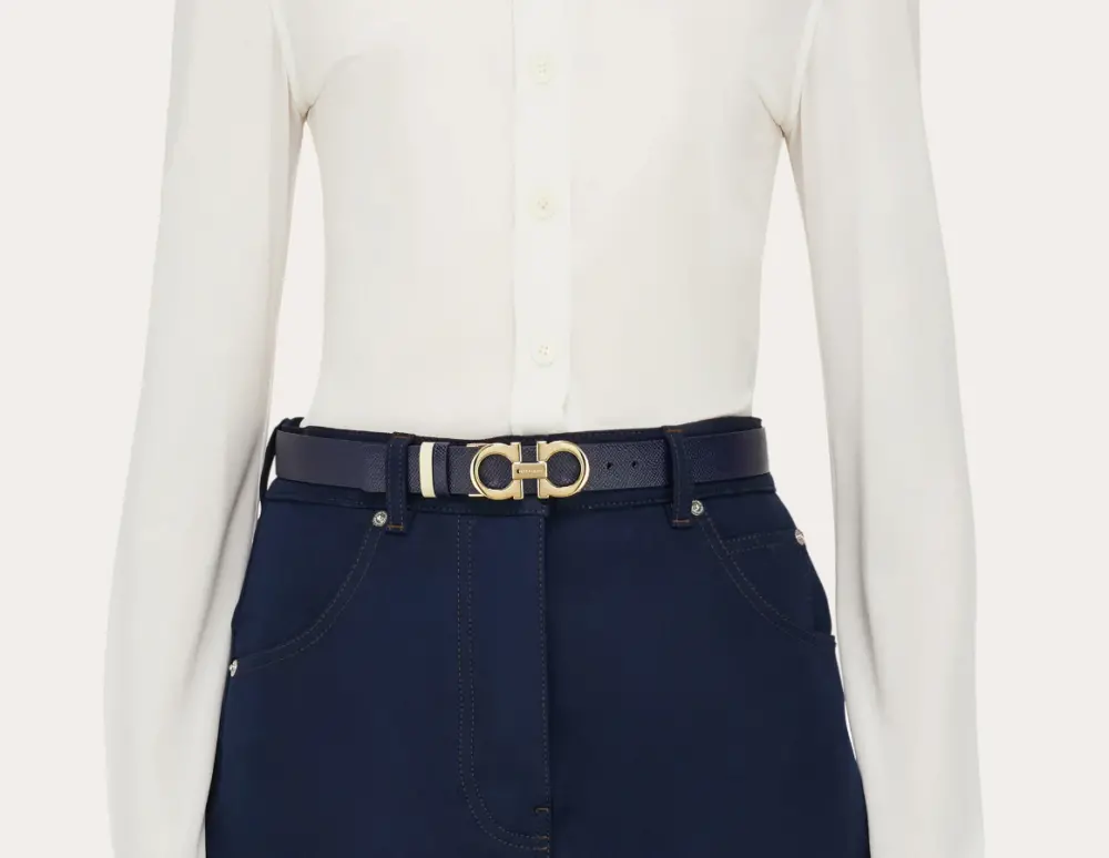 Alternative view of Thắt Lưng Salvatore Ferragamo Reversible Adjustable Gancini Belt ‘Blue’ 23A565-770968