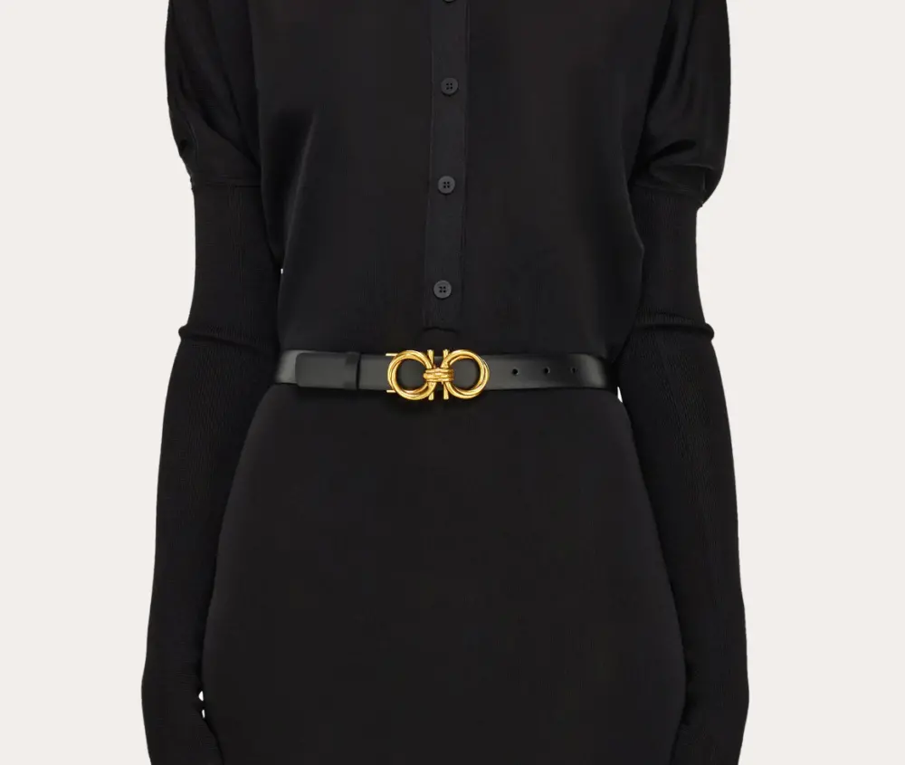 Alternative view of Thắt Lưng Salvatore Ferragamo Adjustable Gancini Belt ‘Black’ 230118-751187