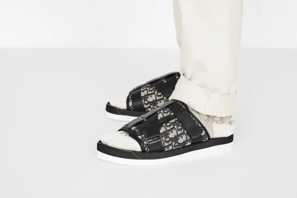 Alternative view of Dép Dior Alpha Sandal Oblique Jacquard ‘Beige Black’ 3SA081YXV-H961