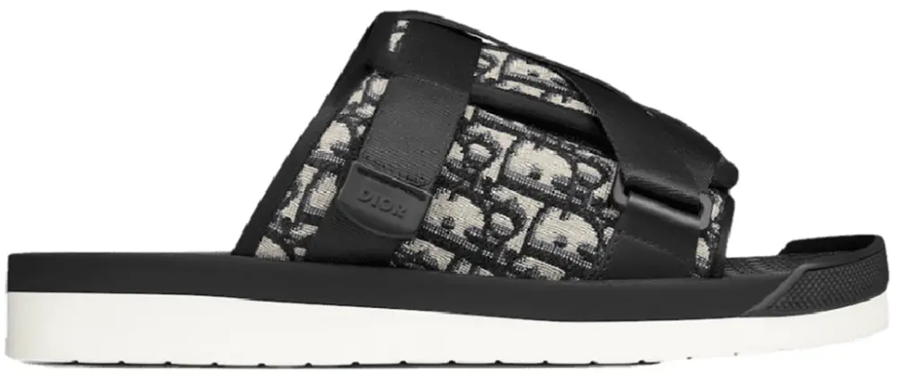 Dép Dior Alpha Sandal Oblique Jacquard ‘Beige Black’ 3SA081YXV-H961