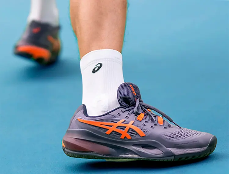 Alternative view of Giày Asics Gel Resolution X Greyish 'Purple Nova Orange' 1041A481-500