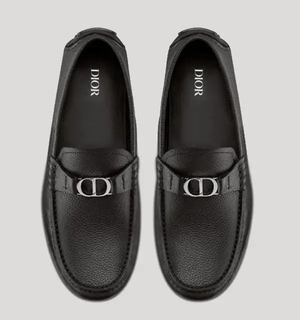 Giày Dior CD Logo Leather Moccasins ‘Black’ 3LO114YJK-H569 - Ảnh 2