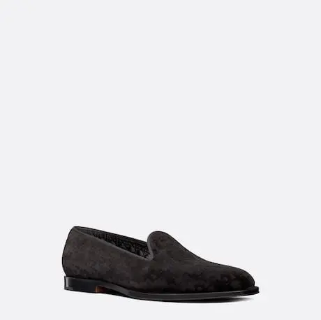 Giày Dior Timeless Loafer Oblique Velvet ‘Black’ 3LO121ZKA-H969 - Ảnh 4