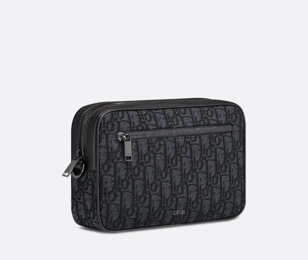 Túi Dior Toiletry Bag ‘Black’ 2ESCA340YSE-H03E - Ảnh 4