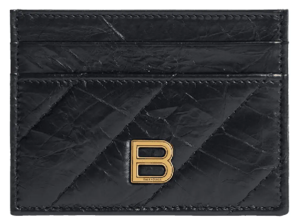 Ví Balenciaga Crush Card Holder 'Black' 766467210J11000