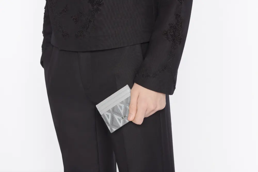 Ví Dior Card Holder ‘Dior Gray CD’ 2ESCH135DCO-H42E - Ảnh 4
