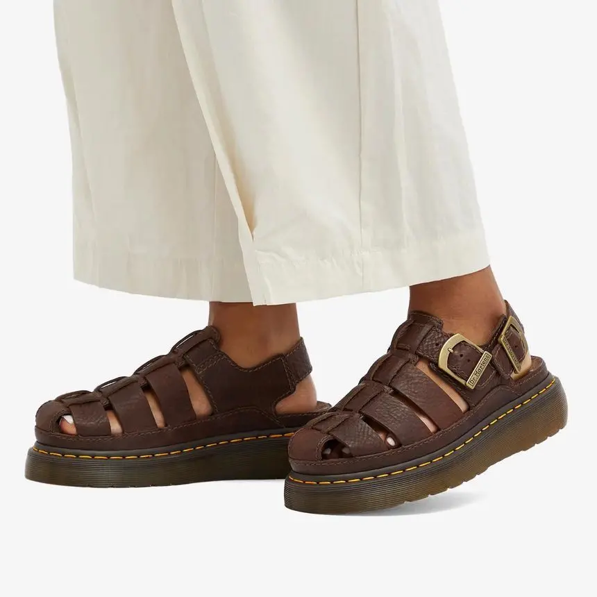 Dép Dr.Martens Wrenlie Grizzly ‘Brown’ 31524201 - Ảnh 5
