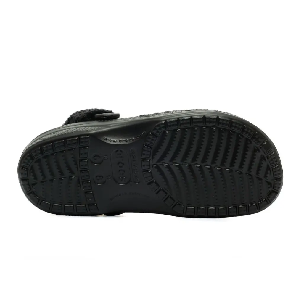 Dép Crocs Baya Lined Fuzz Strap Clog ‘Black’ 206633-060 - Ảnh 3
