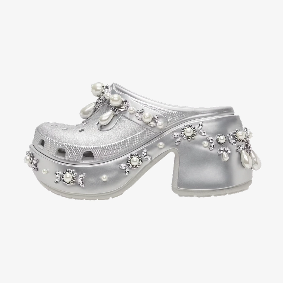 Dép Crocs Siren x Simone Rocha Clog ‘Metallic Silver’ 210646-041 - Ảnh 5