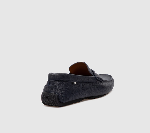 Giày Bally Pavel Leather Loafers ‘Navy’ 6234458 - Ảnh 3