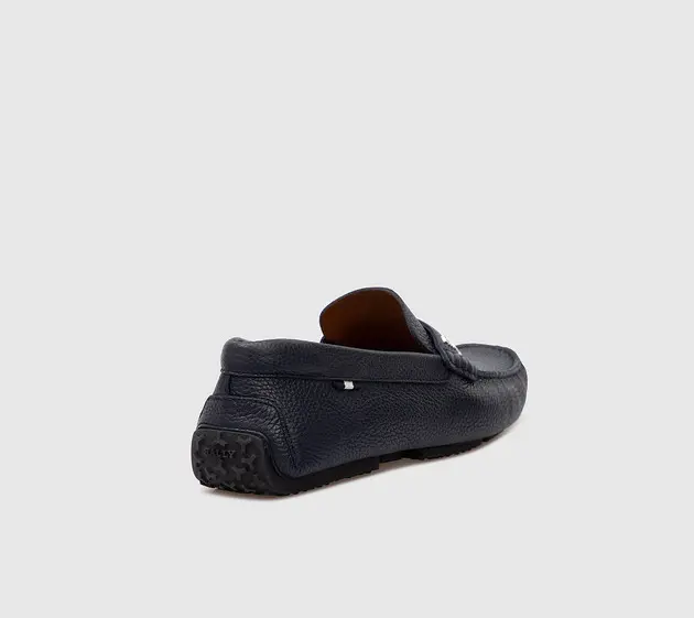 Giày Bally Pavel Leather Loafers ‘Navy’ 6234458 - Ảnh 3