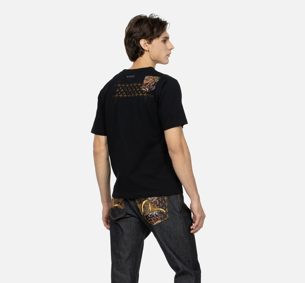 Alternative view of Áo Evisu Seagull Embroidery And Brocade Pocket ‘Black’ 2ESHTM4TS7066XXCT