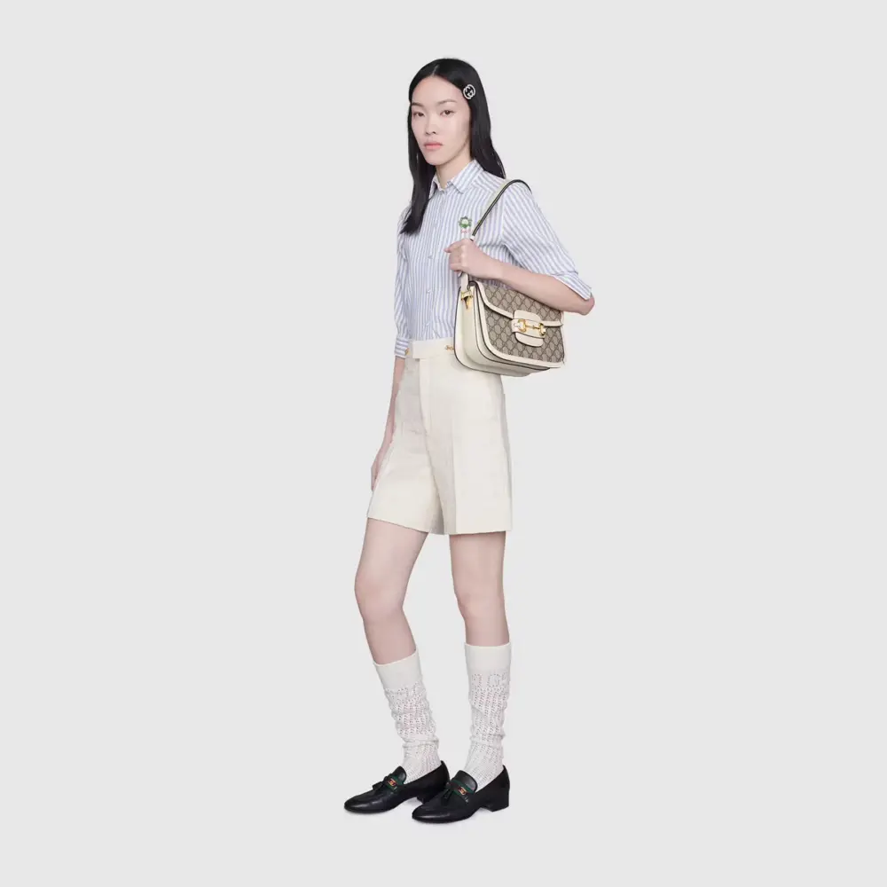 Túi Gucci Horsebit 1955 ‘Beige White’ 602204-92TCG-9761 - Ảnh 5