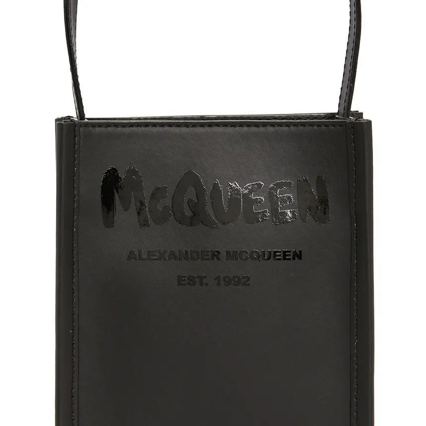Túi Alexander Mcqueen Graffiti Logo Mini ‘Black’ 668592-1AAHD-1000 - Ảnh 5