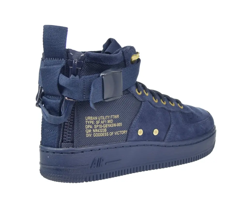Alternative view of Giày Nike SF Air Force 1 Mid GS ‘Obsidian Black’ AJ0424-400