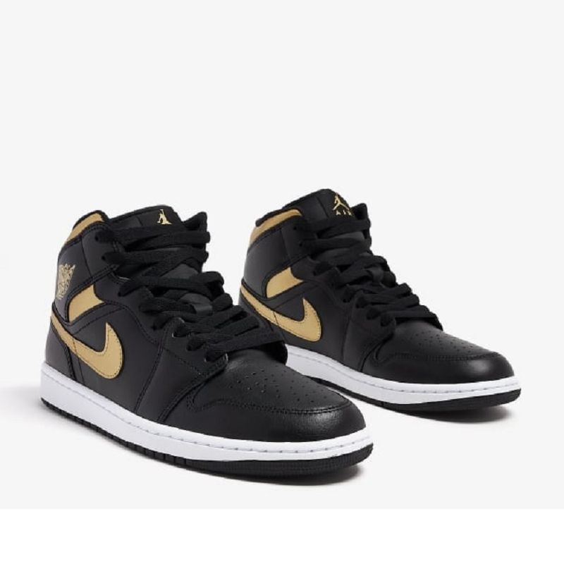 Alternative view of Giày Nike Air Jordan 1 Mid ‘Black Metallic Gold’ DQ8426-071