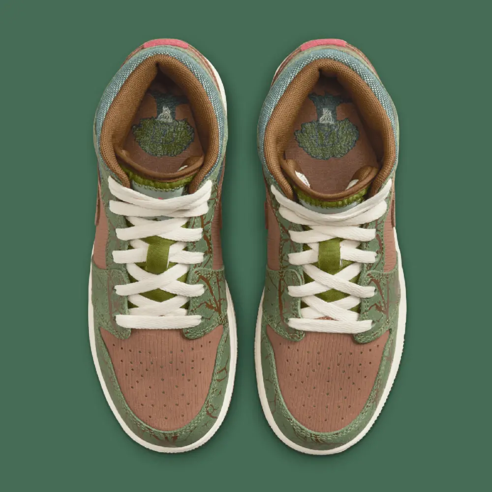 Giày Nike Air Jordan 1 Mid GS ‘Treeline’ FQ8101-200 - Ảnh 3