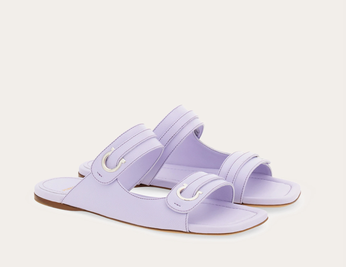 Dép Salvatore Ferragamo Gancini Ornament ‘Lavender’ 01I199-774674 - Ảnh 4