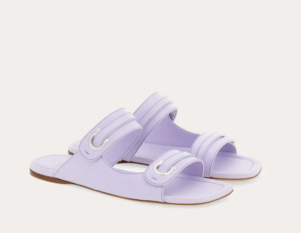 Dép Salvatore Ferragamo Gancini Ornament ‘Lavender’ 01I199-774674 - Ảnh 4